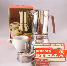 VINTAGE NEW Caffettiera 4 Stella San Francisco moka confezione acciaio