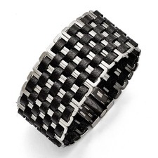 Bracciale pelle nera - in,