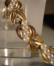 BRACCIALE TRIFARI BOTANICA PERLE E FOGLIE