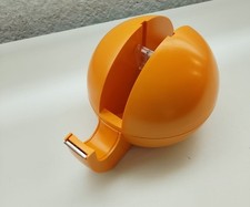 DISPENSER PORTA TAGLIA NASTRO ADESIVO DA TAVOLO SCRIVANIA ROTONDO ARANCIO