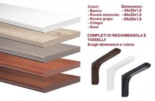 Kit Mensola in Legno rivestita Melaminico Bordo Tondo + Reggimensola e Tasselli