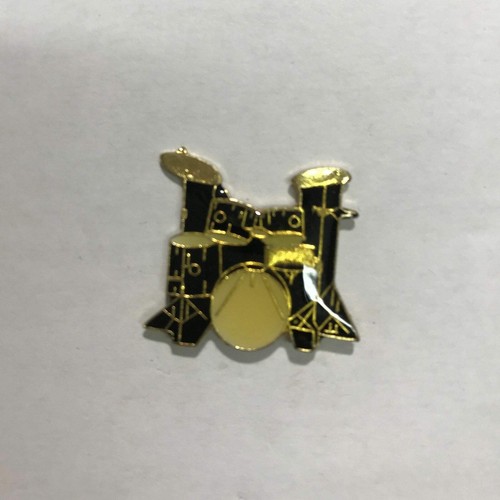 Pin black drums instrument - -,