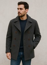 Cappotto Lungo Lana Uomo Grigio North Sails Taglia XL Anni 90 Vintage 