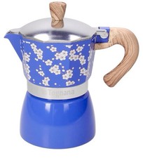 Caffettiera Moka Tognana Japan-3 Tazze- Fiori In Rilievo- Bellissima Idea Regalo