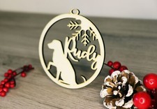 pallina di natale cane e gatto con nome in legno personalizzato albero di natale