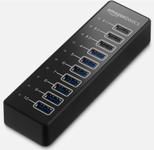 HUB USB A 3.1 con alimentatore 65 W (20 V/3,25 A) 10 porte NERO