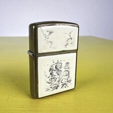 accendino vintage zippo con veliero 1990