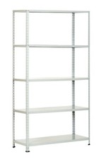 Scaffale metallo in lamiera 5 ripiani con rinforzo Max 80 Kg 100x40x200h cm
