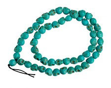 Mala - Collana Buddista - Teschio - Perle Cranio - Howlite - Ø 11mm # 8255
