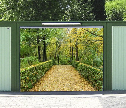 Murales porta garage foresta