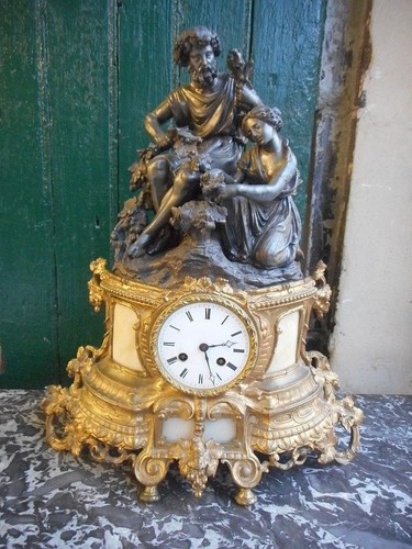 Pendule horloge statue avec 2 - ,