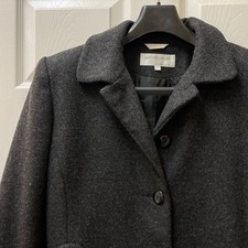 Trench coat Andrea Brem New York donna taglia 8 grigio scuro 100% lana foderato