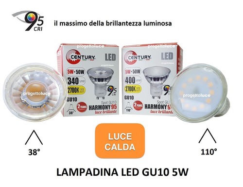 Lampadina faretto led gu10 5w - faretto,