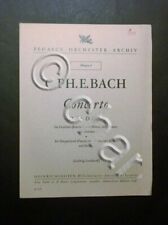 Musica Spartiti - C. Ph. Bach - Concerto D-dur - Spartito per flauto - 1967 c.a