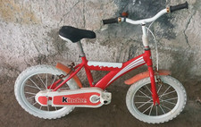 BICI BICICLETTA BIMBA BAMBINA CON ROTELLE E FRENO 3 4 5 ANNI BIANCA ROSA 12"