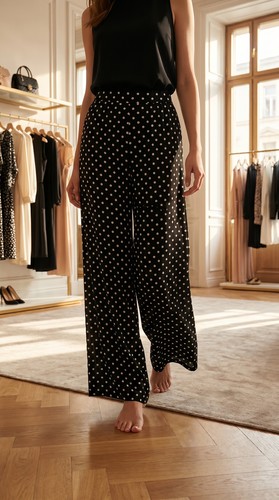 Pantaloni ampi pois bianchi - ampi,