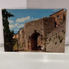 CARTOLINA COLORI VINTAGE COLLEZIONE VOLTERRA PORTA ALL'ARCO ETRUSCO 