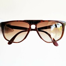 occhiali da sole TRUSSARDI brown sunglasses black leather vintage gold aviatore