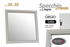 SPECCHIO PARETE GRIGIO CORNICE