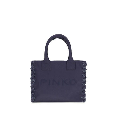 Pinko blue cotton shoulder bag - blue,