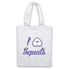 ABBIGLIAMENTO PALESTRA DONNA FITNESS I LOVE SQUAT ALLENAMENTO ESERCIZIO TOTE BAG LIFE SHOPPER