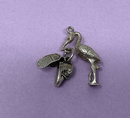 Cicogna vintage argento