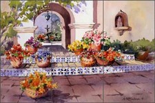 Southwest Piastrella Backsplash Ann McEachron Portico Arte Ceramica Murale RW-AM008