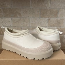 UGG TASMAN PANTOFOLA IBRIDA BETULLA PELLE BIANCA TAGLIA UOMO 7 / DONNA 8