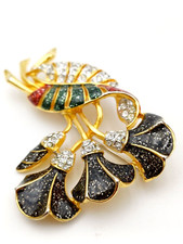 SPILLA VINTAGE SMALTATA CON GLITTER E STRASS
