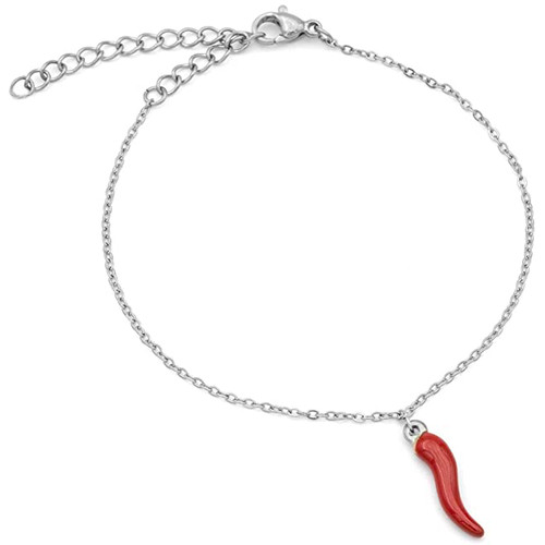 Bracciale con cornetto - , rosso