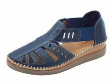 Melluso Walk K70058 Navy Mocassini per Donna in pelle traforata zeppa bassa