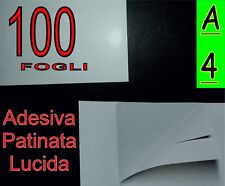 100 fogli di Carta adesiva lucida stampante laser ETICHETTE VINO A4
