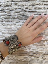 Bracciale In Argento 925 Con Pietre Corallo Rosso 