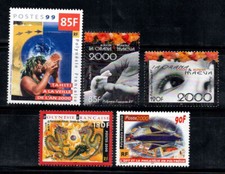 Polinesia Francese 1999-2000 Yv. 608,610-613 Nuovo ** 100% Tahiti 2000, drago, t