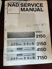 NAD 2150 3150 4150 7150 Manuale Servizio Riparazione DAGLI USA **ORIGINALE**
