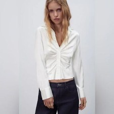 NWT Zara Button Down Ruched