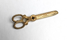 Antica spilla forbici incise