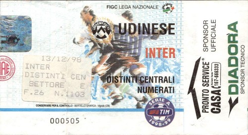 Biglietto udinese inter serie - biglietto,