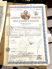 Certificato del debito pubblico Regno d’Italia anno 1880