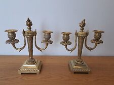 Coppia di candelabri, bronzo dorato, Luigi XVI, fine XIX°.