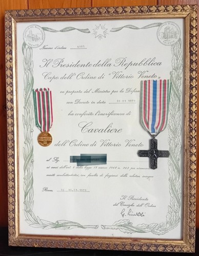 Diploma originale cavaliere - diploma,