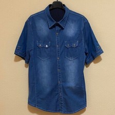 Red Jack Camicia Maniche Corte L Denim Jeans Ragazzo Casual Urban Alternative