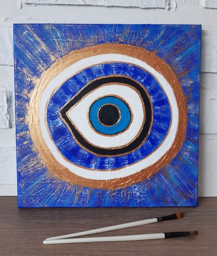 Dipinto malocchio occhio blu