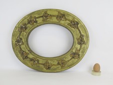 CORNICE PER QUADRI DORATA OVALE LEGNO DECORO FLOREALE ANTICA INIZIO SECOLO LN3