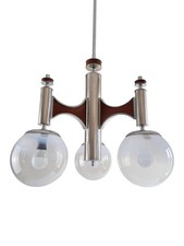 Lampadario Anni 70 3 Luci Stile Sciolari Vintage Italiano
