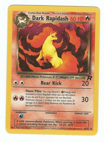 Carta pokemon dark - pokemon, rapidash
