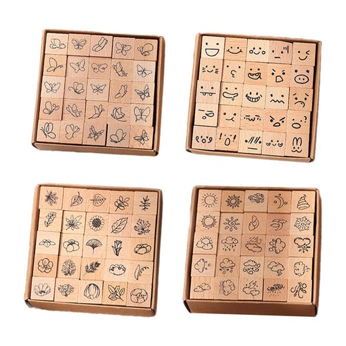 Mini timbri legno set - mini, in