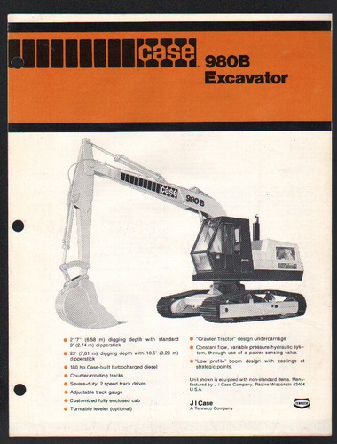 Scheda brochure escavatore