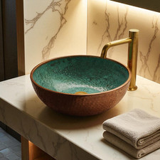 Lavabo con vaso in rame