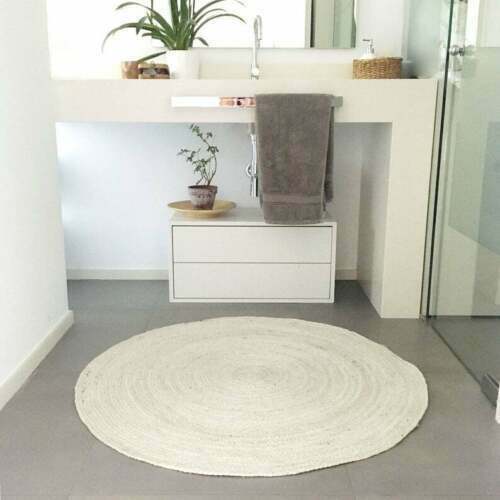 Tappeto bianco tondo - juta, 100%
